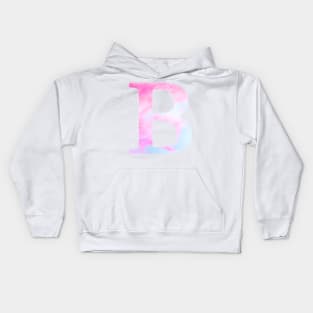 The Letter B Pink and Blue Design Kids Hoodie